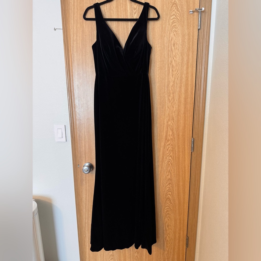 Christina Wu Black Velvet Maxi Dress